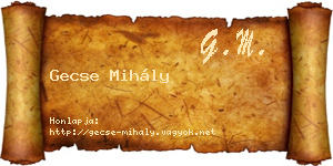 Gecse Mihály névjegykártya